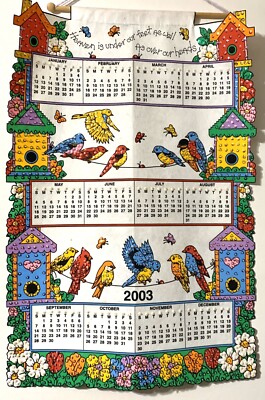 2003 Felt Sequined Decorative Wall Calendar Great Gift Idea~Anniversary Birthday