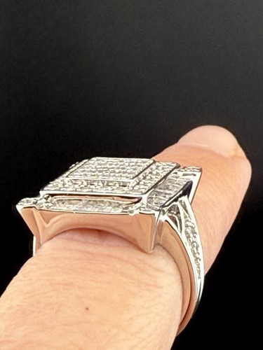 Ring 1,00 ctw Princess-Schliff natürliche Diamanten und Sterling Ehering Versprechen Größe 7 - Bild 11 von 13