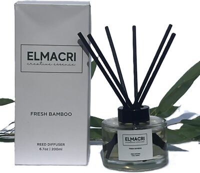 Diffuser,6.76 fl oz (200ml)-Fresh Bamboo Scent Diffuser for Home,Office,Bathroom