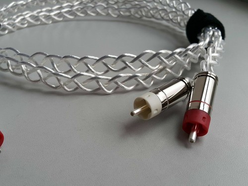 1Pair OCC Silver RCA Audio Cable interconnect wire hifi - Picture 2 of 2