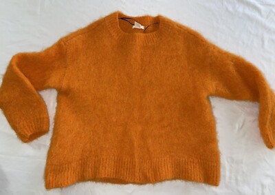 H&M Wool Alpaca Blend Pullover Sweater Women's Size Medium Orange