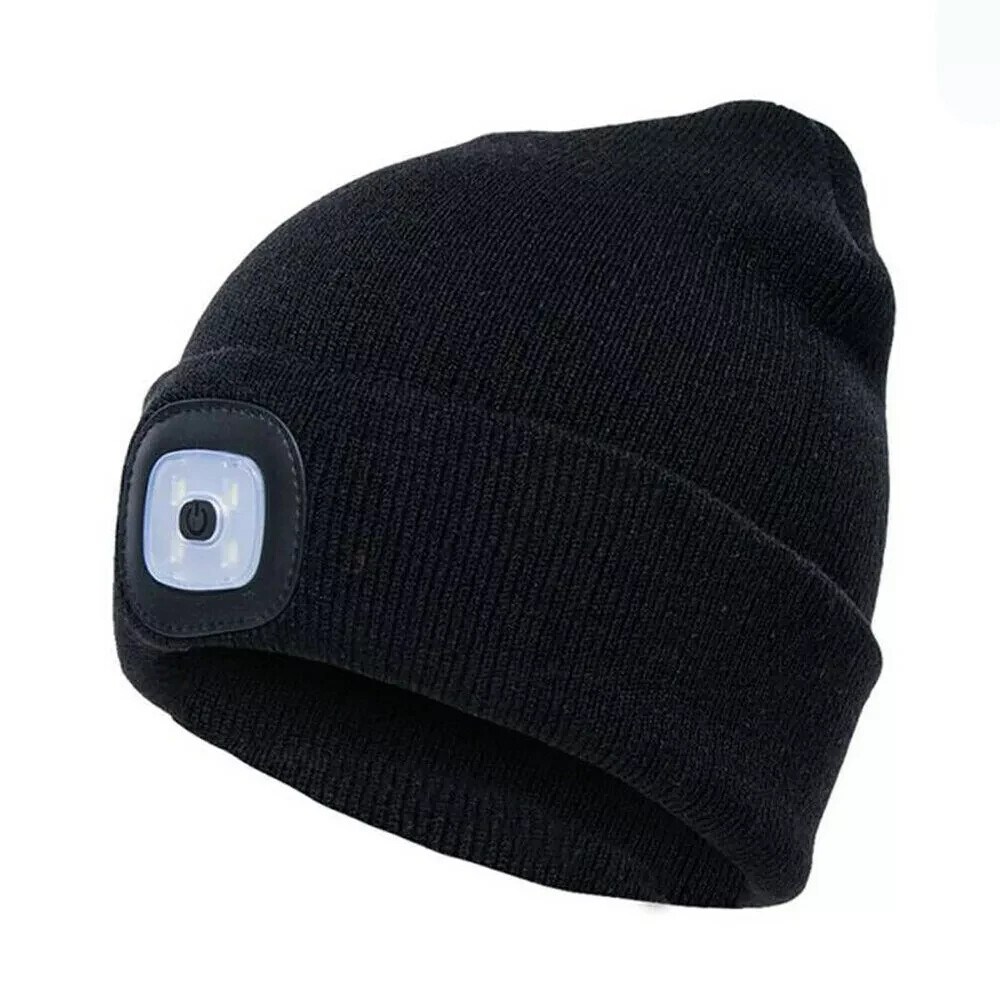 Beanie Hat with LED Light USB Rechargeable Headlamp and FREE Glow Bracelet-image