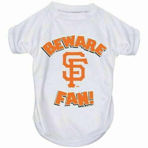 SAN FRANCISCO GIANTS DOG CAT BEWARE FAN PERFORMANCE T-SHIRT TEE LARGE XL - Picture 1 of 1