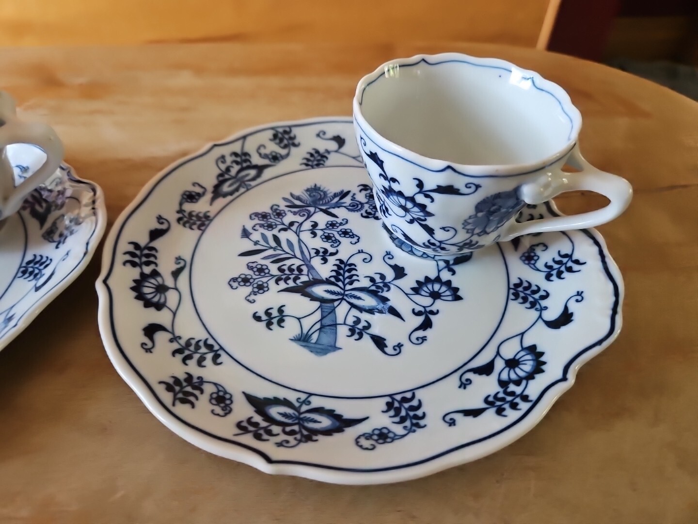 Pair of 2 Vintage Blue Danube Blue Onion Pattern Snack Plate and Cup ...