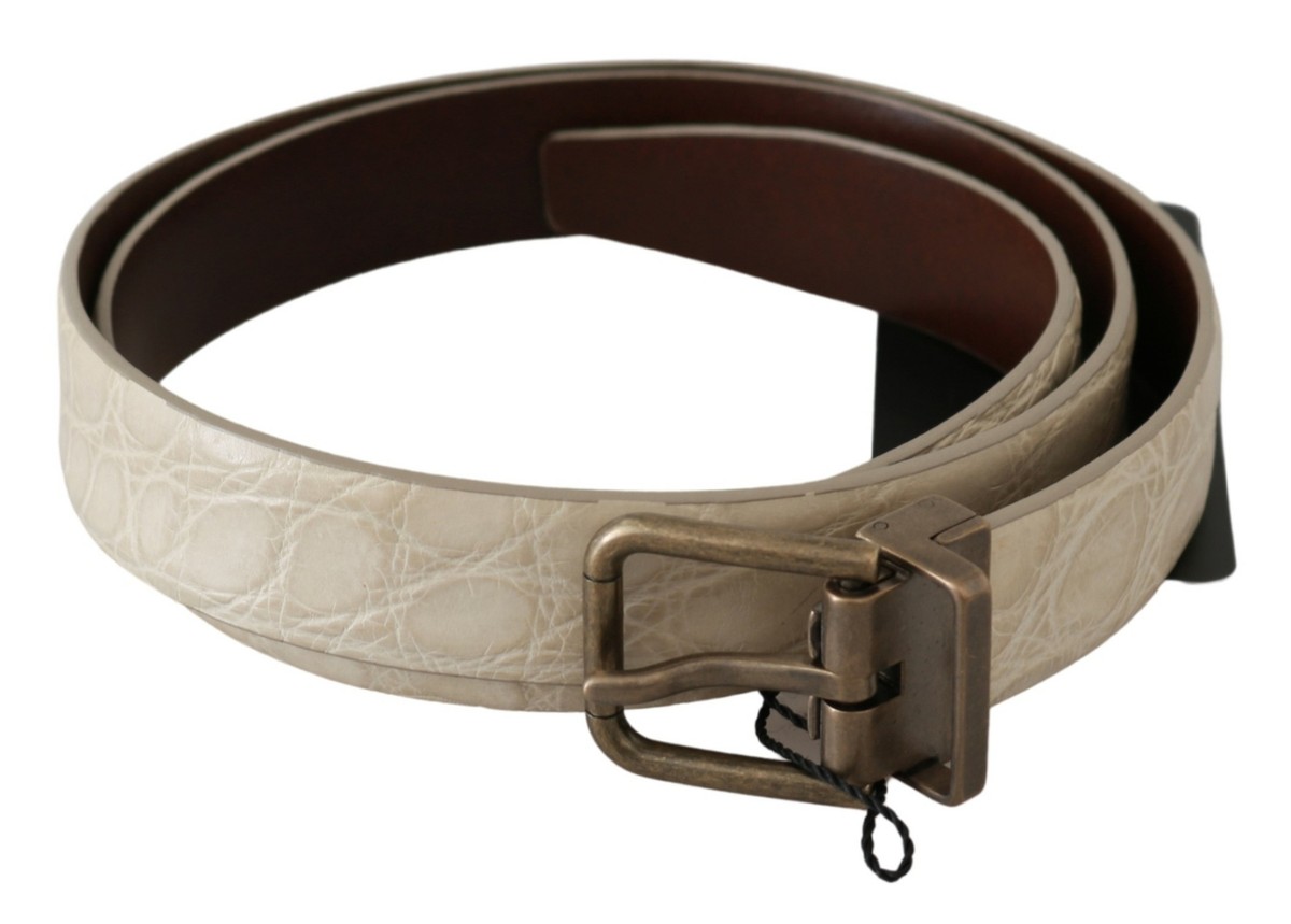 Dolce & Gabbana Gold and Cream Belt Dolce&Gabbana DG Barocco 40mm Calf Leather Belt | Neiman Marcus main image 3