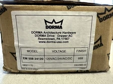 Dorma EM 508 24120 689 Surface Wall Mount Electromagnetic Single Door Holder