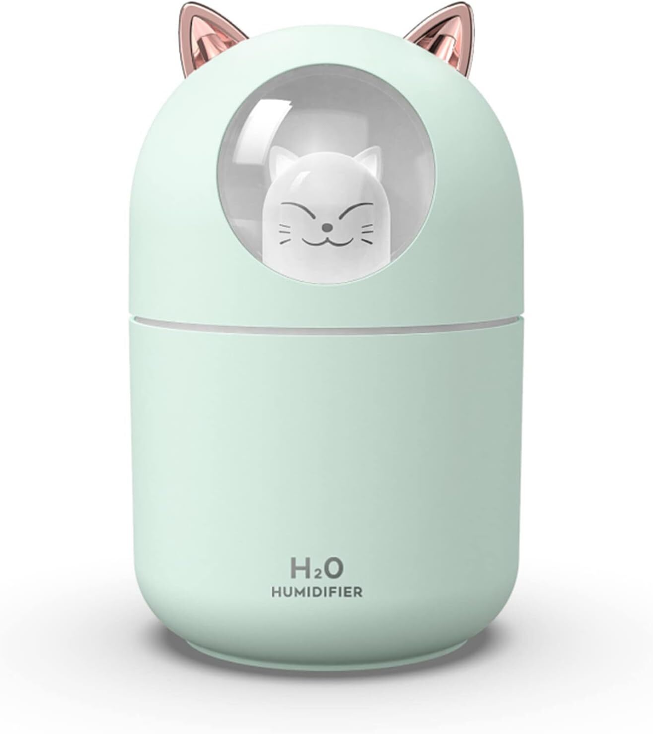 YUNLOVXEE Cat Small Humidifier for Bedroom - 300ml Mini Cool Mist Green