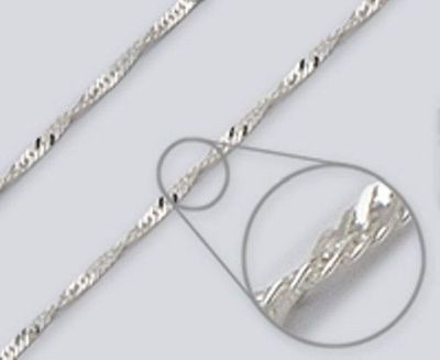 Wave Singapore--Halskette, Fußkettchen, Armband--Sterlingsilber--Made in Italy [TG]