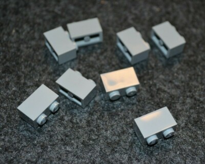 (8) 1x2 Light Gray Standard Bricks ~ Lego  ~ NEW ~