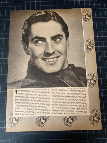 Vintage 1944 Tyrone Power Portrait