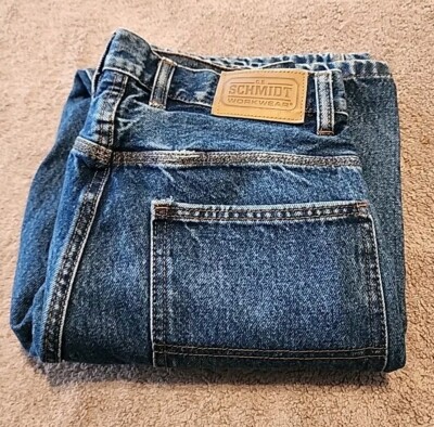 Schmidt Men's Size 30x32 Work Wear Denim Blue Jeans 100% Cotton Made In Egypt
