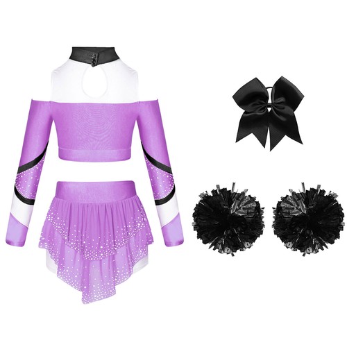 Girl Costume Carnival Uniform High School Crop Top With Mini Skirt Ceremony Gym - Picture 50 of 69