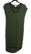 Forever 21 Women's Olive Green Casual Dress Size Small Pullover High Low Hem