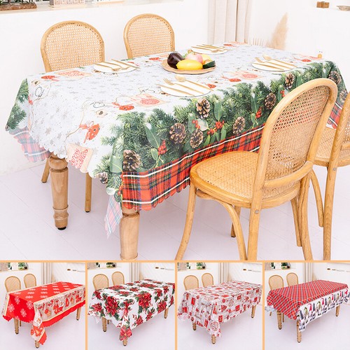 Christmas Pattern Rectangle Tablecloth Dining Home Cover Table Cloth Kitchen AU