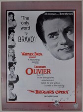 BEGGAR'S OPERA 1953 ORIGINAL 10X14 NM UNFOLDED UNCUT PRESSBOOK LAURENCE OLIVIER