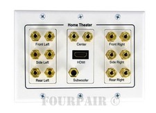 7.1 Surround Sound Home Theater Speaker Wire Wall Face Plate + HDMI (6.1 5.1)