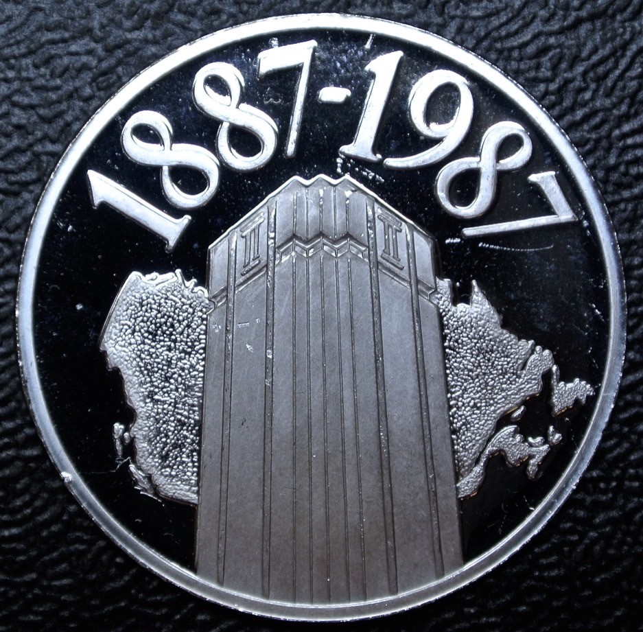 1887-1987 CENTRAL TRUST .999 SILVER PROOF MEDALLION - 100 Years