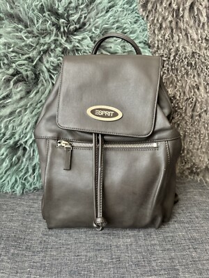 Y2K Esprit Vintage Faux LeatherDrawstring Backpack