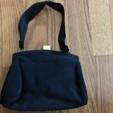 Vintage Bienen Davis Black Silk Evening Bag Purse