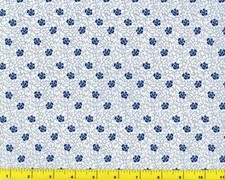 Dark Blue Roses  Vines on White By The Yard CFLBLU03200
