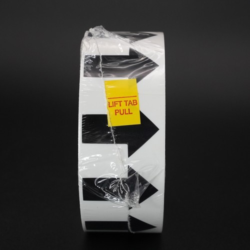 Brady 2" Pipe Marker Tape Arrow Tape White w/ Black Arrows 2 inch x 108 ft Roll - Picture 5 of 5