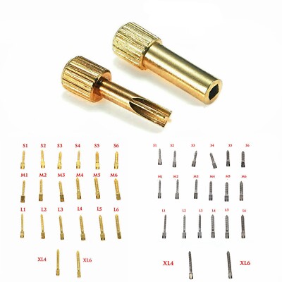 Dental Screw Post Plated Gold Ss Titanium Conical Refill S/M/L/XL Root Canal Pin