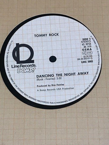 Tommy Rock Dancing The Night Away Kim Fowley Vinnie Vincent 1979 EP 12” NM RARE! - Picture 3 of 3