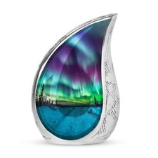 Teardrop Aurora Polaris Urn - Small Urn For Ashes Keepsake - Urn For Human Ashes