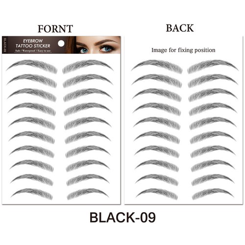 3D Brow Liner Sticker Bionic Tattoo False Eyebrow Stamp Waterproof Black Brown - Picture 15 of 26