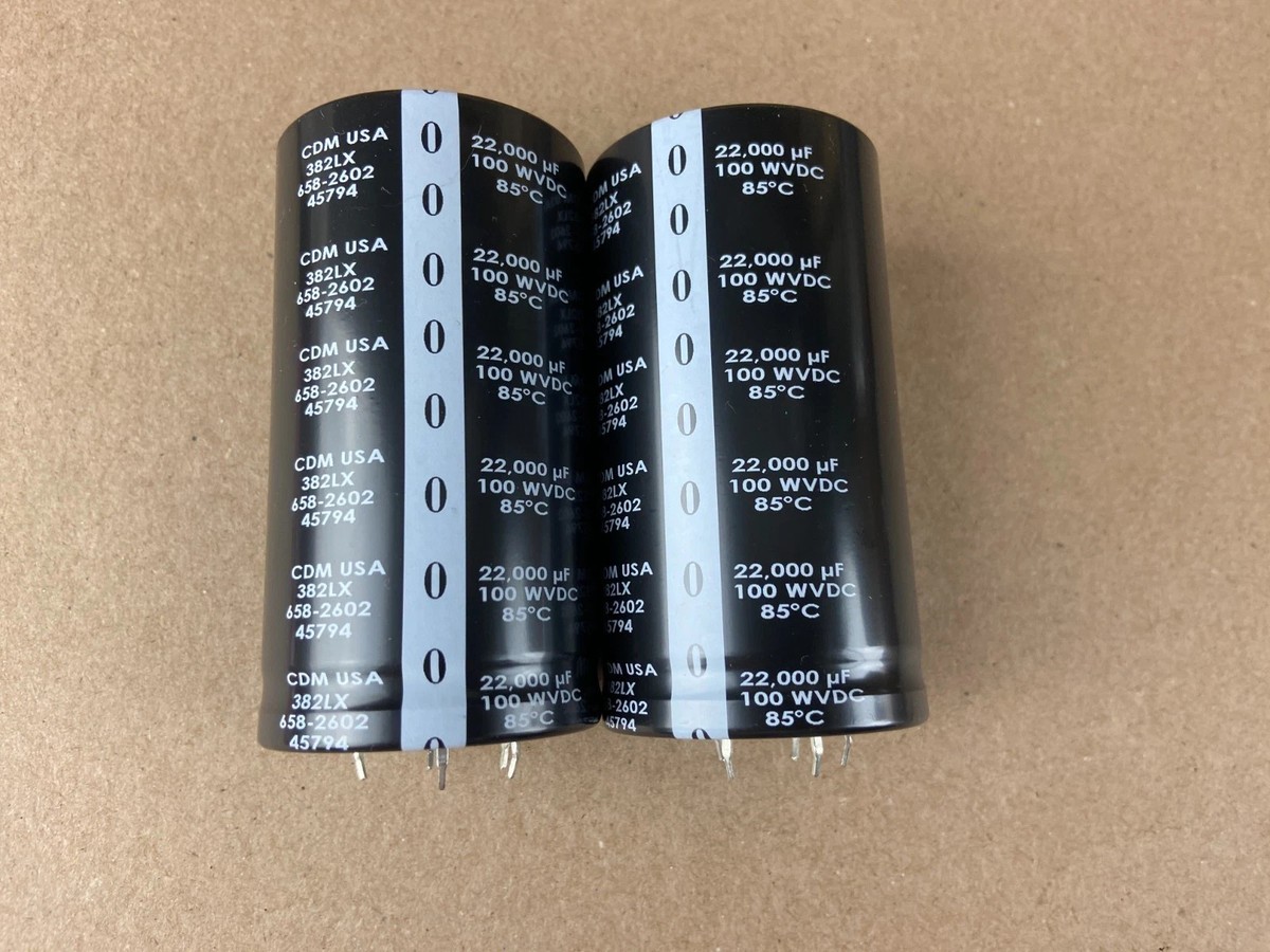 2 New 22000 uf 100v CDE Main Filter Capacitors for Pioneer SX-980