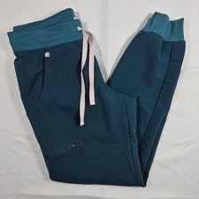 FIGS Technical Collection Teal Zamora Jogger Scrub Pants Women's Size Small