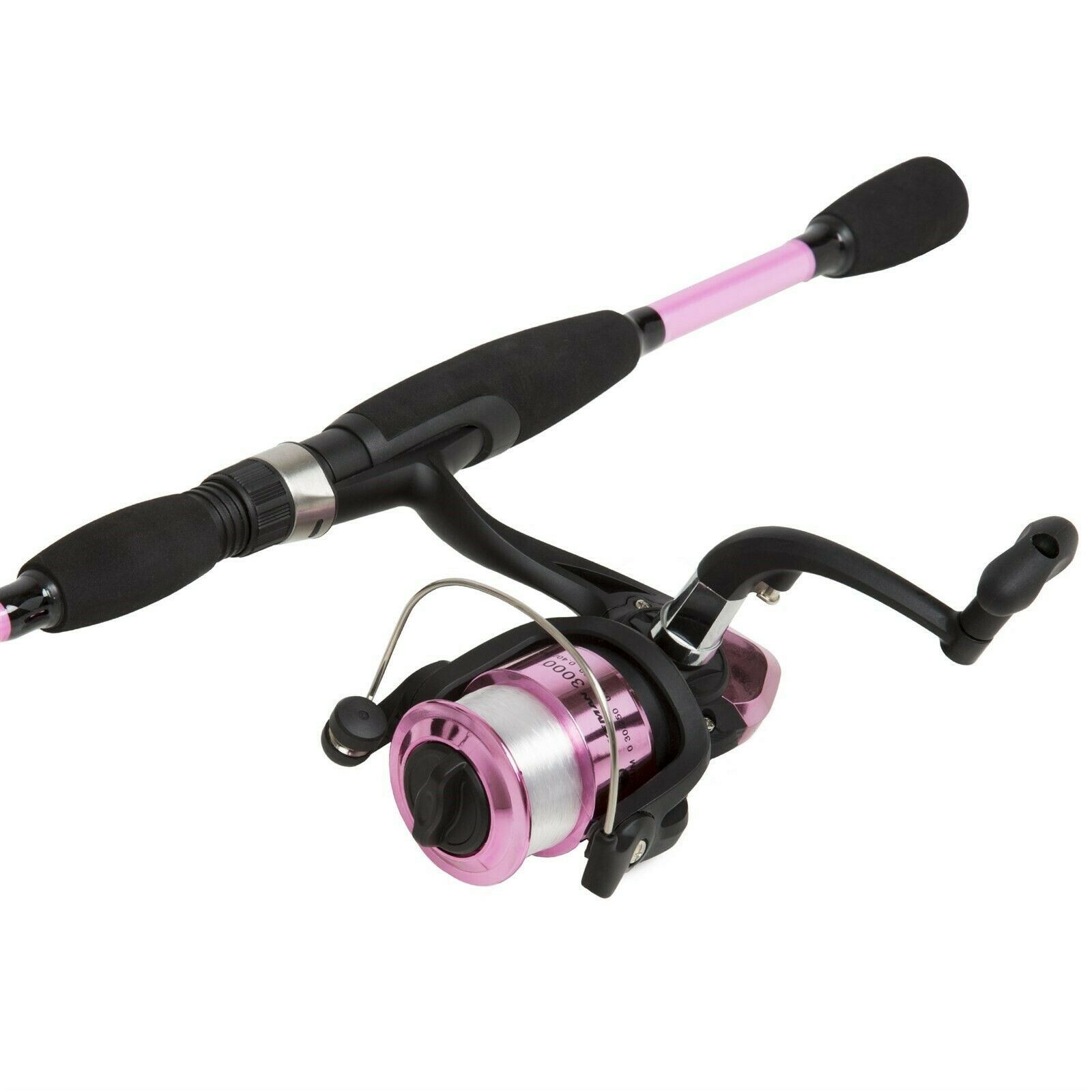 Strike Series Pink Bait Cast Spinning 2 Pc Long Rod and Reel Combo 78 Inches