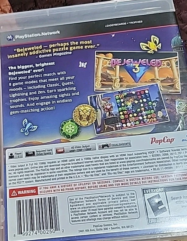 Ps3; Pure,stuntman Ignition, Bejeweled. Lot Of 3 - Image 4 of 4