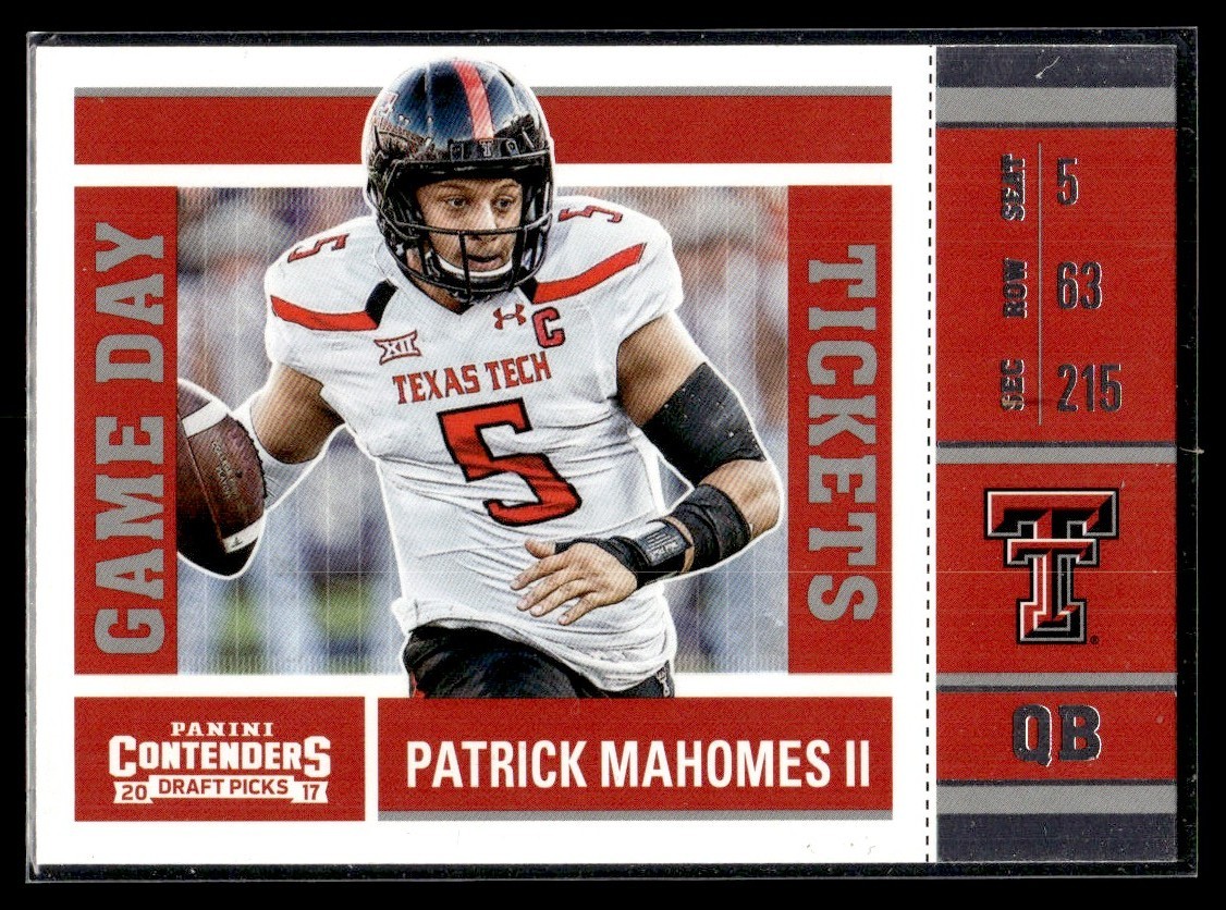 2017 Panini Contenders Draft Picks Game Day Tickets Patrick Mahomes II Texas