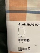 Ikea Glanshagtorn Vorhang 2 Vorhänge Neu 300 X 300 cm orange weiß blau Baumwolle