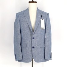 Bar III Men's Light Blue Linen Summer Casual Slim Formal Suit Jacket Size 36S