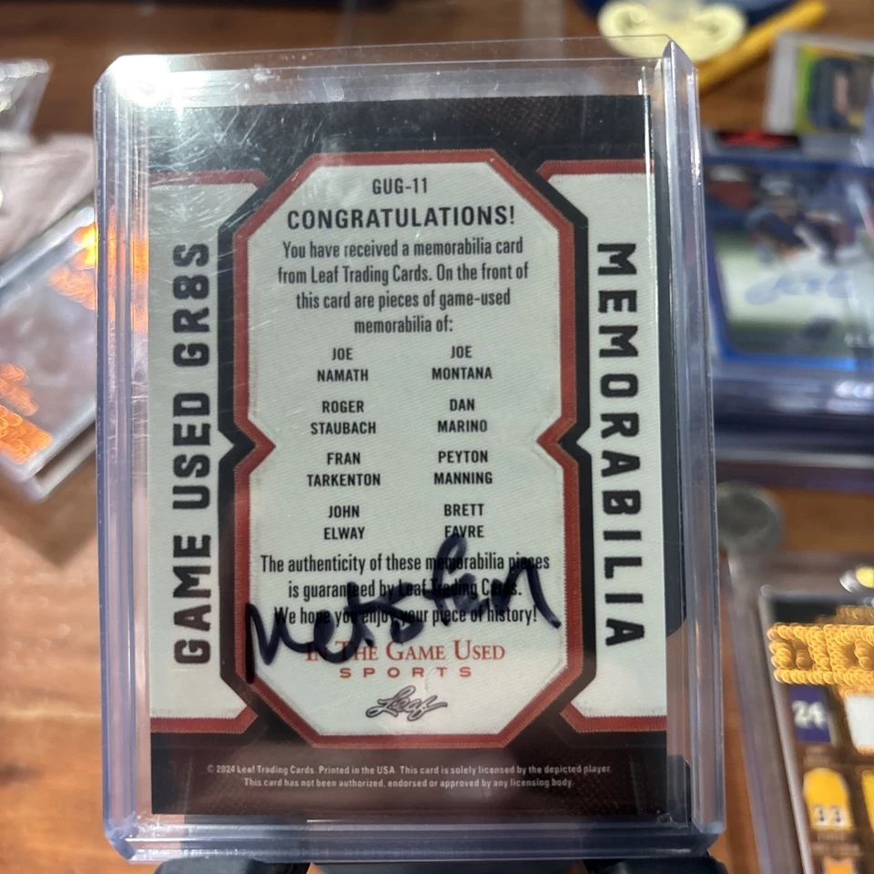 Hoja en juego 2024 juego usado Gr8s el mejor Qbs de todos los tiempos /4 Foto 3 de 3