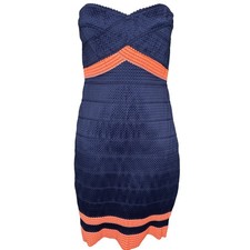 Bodycon Y2K Womens Navy Bandage Strapless Mini Dress Est Size XS Indie Girly
