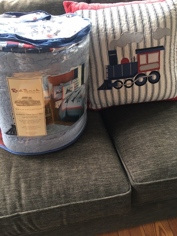 Red Truck Moving Co. 6 Piece Train Theme Twin Bedding Set NEW