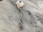 REED & BARTON 925Sterling Silver Antique Les Six Fleurs Sugar/Berry Spoon-7 1/4”