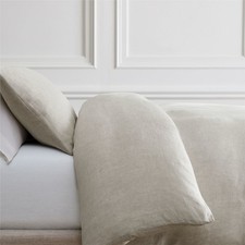 West Elm Beige European Flax Linen Duvet Cover Button Closure Size: Full