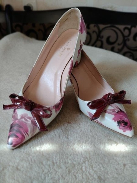 Women Kate Spade Heels White Leather 36