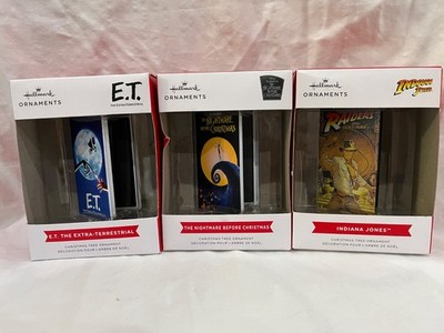 Hallmark Ornament LOT  The Nightmare Before Christmas, E.T., Indiana Jones