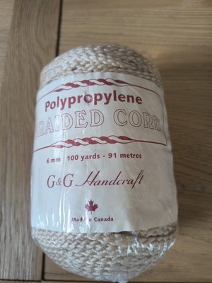 NEW G&G Handcraft Polypropylene Braided Macrame Cord 6mm 100 Yds Pebble Craft...