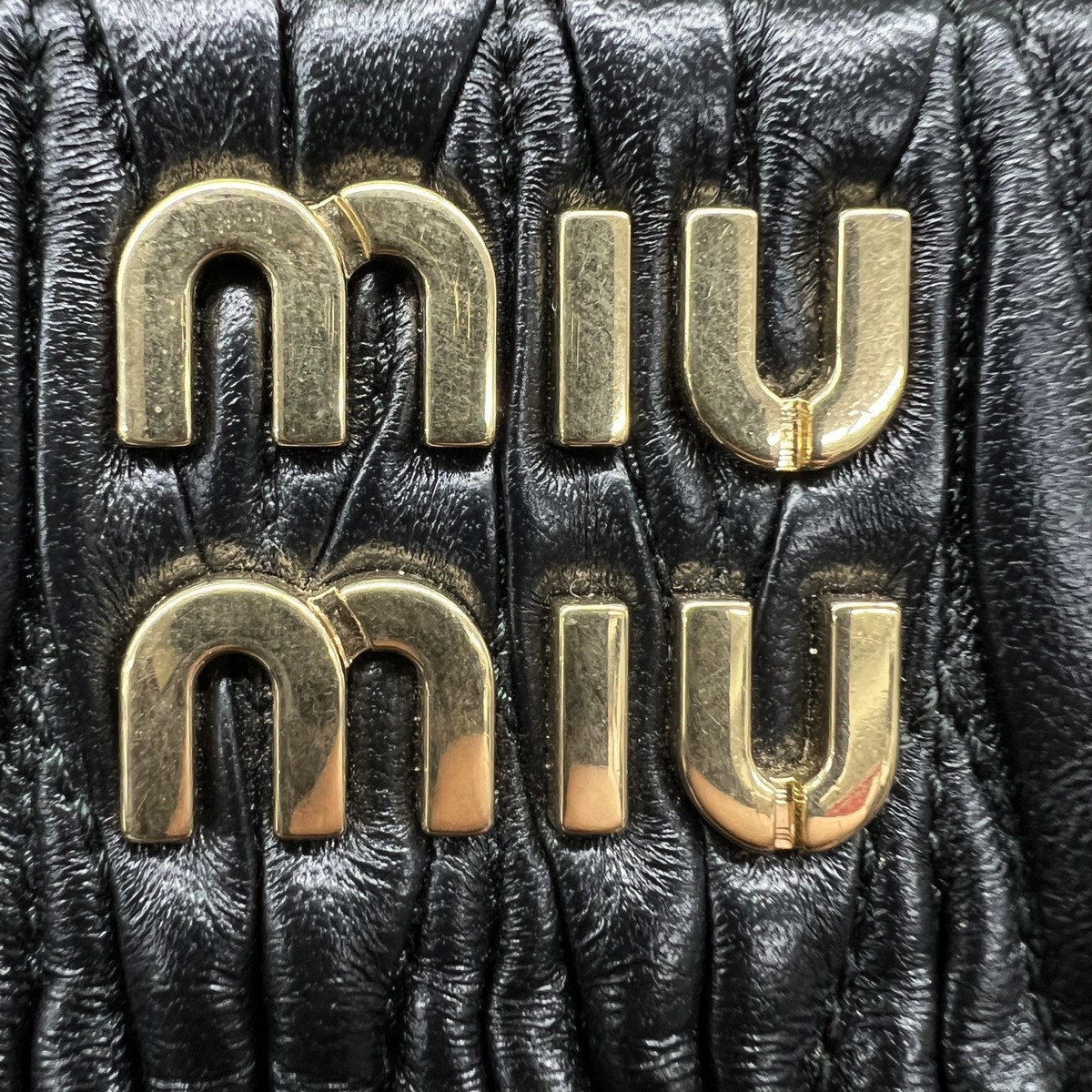 Miu Miu 5BP045 Materasse Shoulder Bag black leather Women Second Hand A-rank image 9