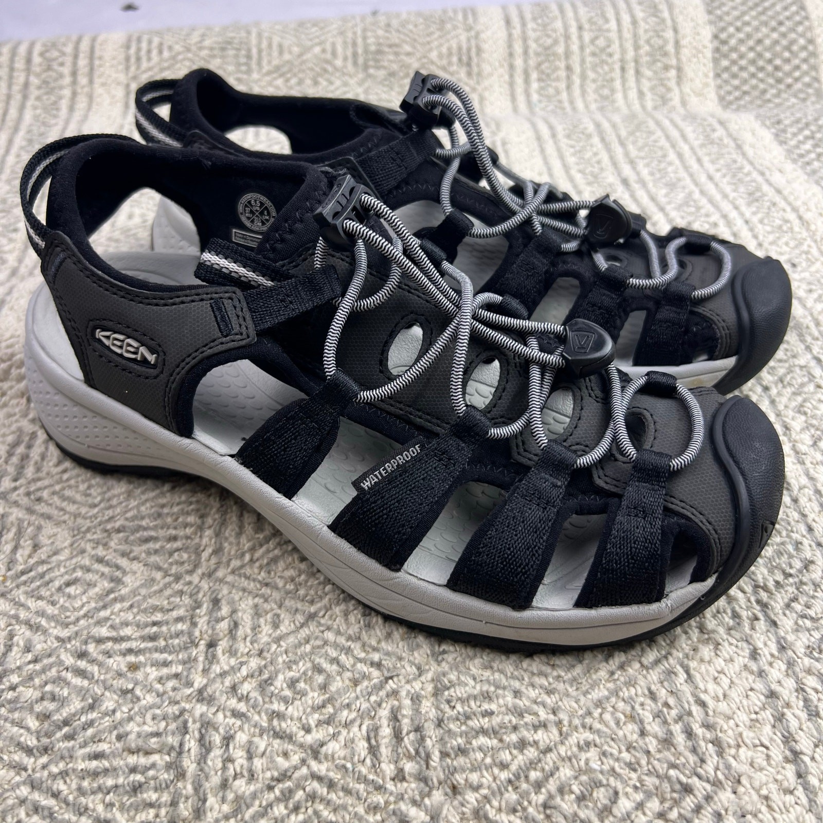 KEEN Astoria West sandalo nero grigio impermeabile escursionismo elastico outdoor donna 6 5