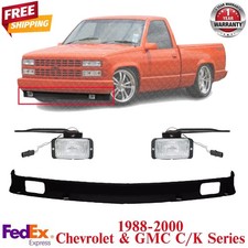 New Front Bumper Lower Valance Fog Lights For 1988-2000 Chevy Gmc Ck Series