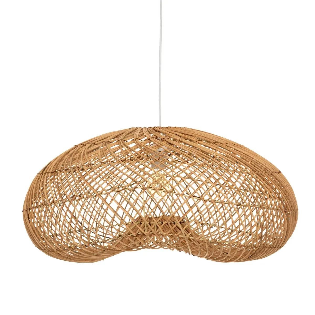 Suspension en Rotin Jeny 68cm Beige - Illuminez votre Intérieur avec Chaleur