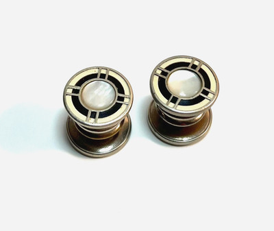 Baer & Wilde Vintage Art Deco Cufflinks - 1920's Kum-A-Part Mother Of Pearl