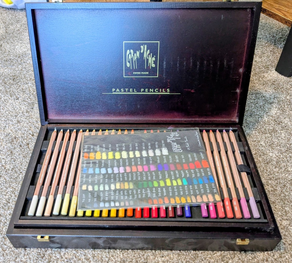 Caran d'Arche Pastel Pencils - Set of 84 - Collector's Wood Box | eBay